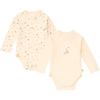 Bornino 2er-Pack Wickelbodys langarm Country Love - natur mehrfarbig - Maedchen - Size: 50 Bornino 2er-Pack Wickelbodys langarm Country Love - natur mehrfarbig - Maedchen - Size: 50