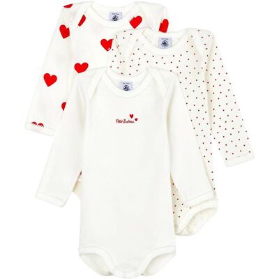 Petit Bateau 3er-Pack Bodys langarm Herzen - mehrfarbig - Maedchen - Size: 74 Petit Bateau 3er-Pack Bodys langarm Herzen - mehrfarbig - Maedchen - Size: 74