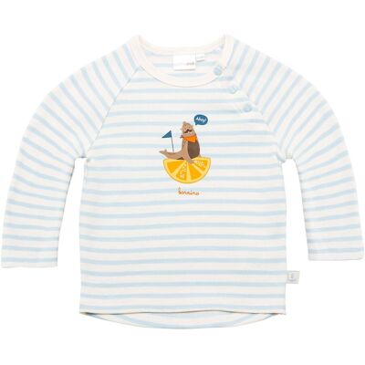 Bornino Raglanshirt langarm Ringel - blau natur - Unisex - Size: 74 Bornino Raglanshirt langarm Ringel - blau natur - Unisex - Size: 74