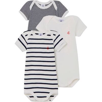 Petit Bateau 3er-Pack Bodys kurzarm Uni Ringel - mehrfarbig - Unisex - Size: 74 Petit Bateau 3er-Pack Bodys kurzarm Uni Ringel - mehrfarbig - Unisex - Size: 74