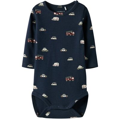 name it Body langarm Fahrzeuge Rippqualität - blau mehrfarbig - Junge - Size: 80 name it Body langarm Fahrzeuge Rippqualität - blau mehrfarbig - Junge - Size: 80