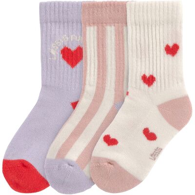 Lässig 3er-Pack Socken Herzen - mehrfarbig - Maedchen - Size: 23 Lässig 3er-Pack Socken Herzen - mehrfarbig - Maedchen - Size: 23