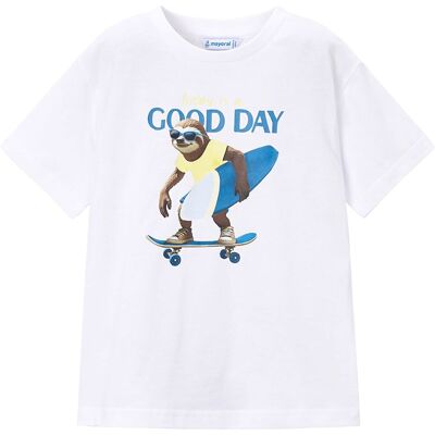 Mayoral T-Shirt Faultier - weiss - Junge - Size: 92 Mayoral T-Shirt Faultier - weiss - Junge - Size: 92