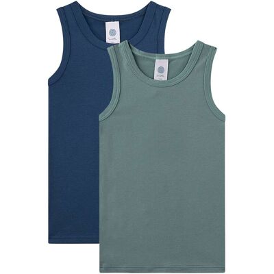 Sanetta 2er-Pack Unterhemden - gruen blau - Junge - Size: 128 Sanetta 2er-Pack Unterhemden - gruen blau - Junge - Size: 128
