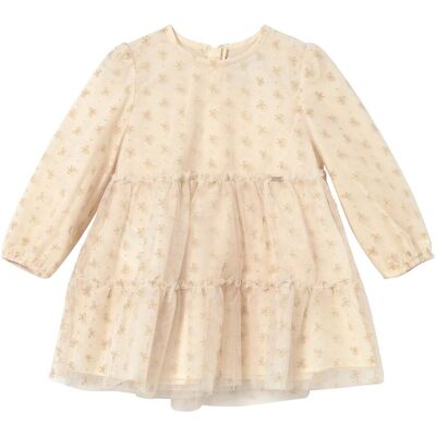 Mayoral Tüllkleid langarm Glitzer-Schleifen - natur - Maedchen - Size: 92 Mayoral Tüllkleid langarm Glitzer-Schleifen - natur - Maedchen - Size: 92