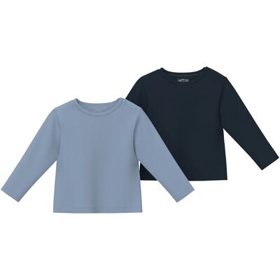 s.Oliver 2er-Pack Shirts langarm Rippqualität - blau - Junge - Size: 74 s.Oliver 2er-Pack Shirts langarm Rippqualität - blau - Junge - Size: 74