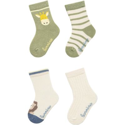 Bornino 4er-Pack Socken - natur gruen - Unisex - Size: 23 Bornino 4er-Pack Socken - natur gruen - Unisex - Size: 23
