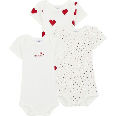 Petit Bateau 3er-Pack Bodys kurzarm Herzen - mehrfarbig - Maedchen - Size: 62 Petit Bateau 3er-Pack Bodys kurzarm Herzen - mehrfarbig - Maedchen - Size: 62