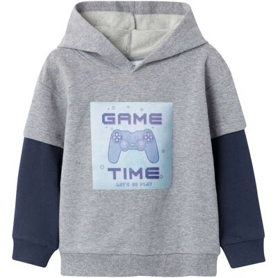 name it Sweatshirt 2in1 mit Kapuze Game Time - grau - Junge - Size: 110 name it Sweatshirt 2in1 mit Kapuze Game Time - grau - Junge - Size: 110