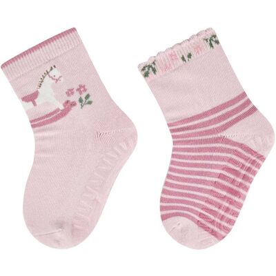 Sterntaler 2er-Pack ABS-Socken Fliesen Flitzer Schaukelpferd - rosa - Maedchen - Size: 19 Sterntaler 2er-Pack ABS-Socken Fliesen Flitzer Schaukelpferd - rosa - Maedchen - Size: 19