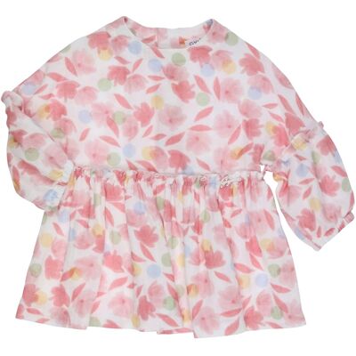 Gymp Kleid langarm Blumen Rüschen - mehrfarbig - Maedchen - Size: 86 Gymp Kleid langarm Blumen Rüschen - mehrfarbig - Maedchen - Size: 86