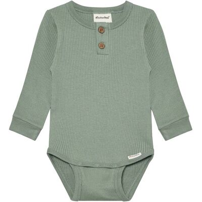 MINYMO Henley-Body langarm Rippqualität - gruen - Unisex - Size: 74 MINYMO Henley-Body langarm Rippqualität - gruen - Unisex - Size: 74