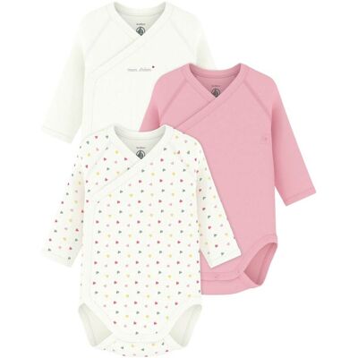 Petit Bateau 3er-Pack Wickelbodys langarm Herzen - natur mehrfarbig - Maedchen - Size: 62 Petit Bateau 3er-Pack Wickelbodys langarm Herzen - natur mehrfarbig - Maedchen - Size: 62