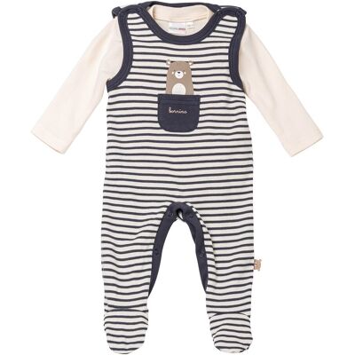 Bornino Strampler-Set 2-tlg. mit Shirt - blau natur - Unisex - Size: 50 Bornino Strampler-Set 2-tlg. mit Shirt - blau natur - Unisex - Size: 50