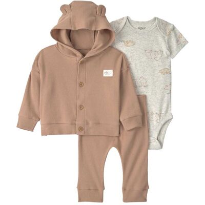 Carter's 3-tlg. Set Body kurzarm, Jacke und Jogginghose Bären - grau braun - Unisex - Size: 80 Carter's 3-tlg. Set Body kurzarm, Jacke und Jogginghose Bären - grau braun - Unisex - Size: 80