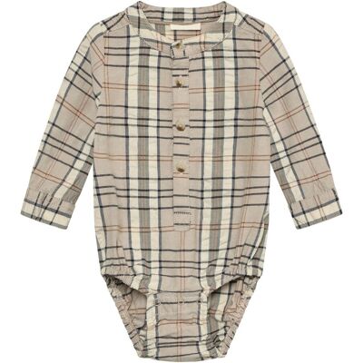 MINYMO Hemd-Body langarm Karo - beige braun - Junge - Size: 74 MINYMO Hemd-Body langarm Karo - beige braun - Junge - Size: 74