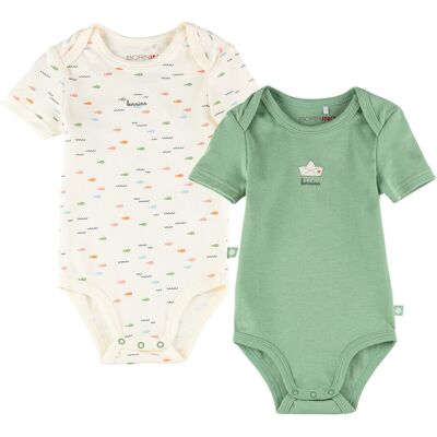 Bornino 2er-Pack Bodys kurzarm Fische Papierboot - gruen natur mehrfarbig - Maedchen - Size: 50 Bornino 2er-Pack Bodys kurzarm Fische Papierboot - gruen natur mehrfarbig - Maedchen - Size: 50