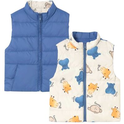 Mayoral Wende-Steppweste Safari-Tiere - blau mehrfarbig - Junge - Size: 86 Mayoral Wende-Steppweste Safari-Tiere - blau mehrfarbig - Junge - Size: 86