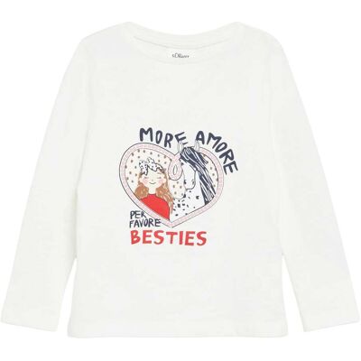 s.Oliver Shirt langarm Besties - weiss - Maedchen - Size: 116 s.Oliver Shirt langarm Besties - weiss - Maedchen - Size: 116