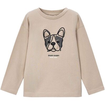 Mayoral Shirt langarm Bulldogge - beige - Junge - Size: 98 Mayoral Shirt langarm Bulldogge - beige - Junge - Size: 98