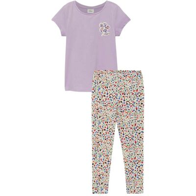 s.Oliver 2-tlg. Set T-Shirt und Leggings Blumen - lila mehrfarbig - Maedchen - Size: 104 s.Oliver 2-tlg. Set T-Shirt und Leggings Blumen - lila mehrfarbig - Maedchen - Size: 104