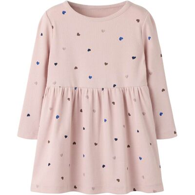 name it Kleid langarm Herzen Rippqualität - rosa - Maedchen - Size: 92 name it Kleid langarm Herzen Rippqualität - rosa - Maedchen - Size: 92