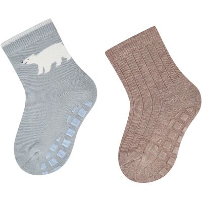 Sterntaler 2er-Pack ABS-Socken Eisbär - grau braun - Junge - Size: 19 Sterntaler 2er-Pack ABS-Socken Eisbär - grau braun - Junge - Size: 19