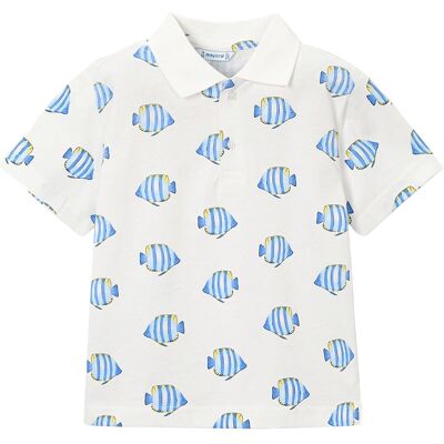Mayoral Polo-T-Shirt Fische - weiss blau - Junge - Size: 110 Mayoral Polo-T-Shirt Fische - weiss blau - Junge - Size: 110