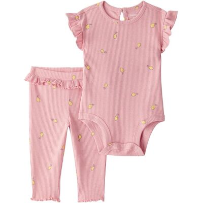 Carter's 2-tlg. Set Body kurzarm und Leggings Zitronen Rippqualität - rosa gelb - Maedchen - Size: 62 Carter's 2-tlg. Set Body kurzarm und Leggings Zitronen Rippqualität - rosa gelb - Maedchen - Size: 62