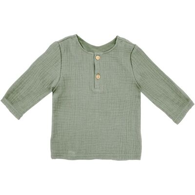 Maximo Musselin-Shirt langarm - gruen - Junge - Size: 62 Maximo Musselin-Shirt langarm - gruen - Junge - Size: 62