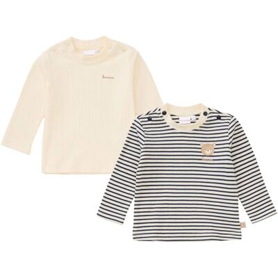 Bornino 2er-Pack Shirts langarm Ringel - blau natur - Unisex - Size: 74 Bornino 2er-Pack Shirts langarm Ringel - blau natur - Unisex - Size: 74