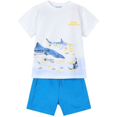 Mayoral 2-tlg. Set T-Shirt und Sweatshorts Ocean - natur blau - Junge - Size: 110 Mayoral 2-tlg. Set T-Shirt und Sweatshorts Ocean - natur blau - Junge - Size: 110