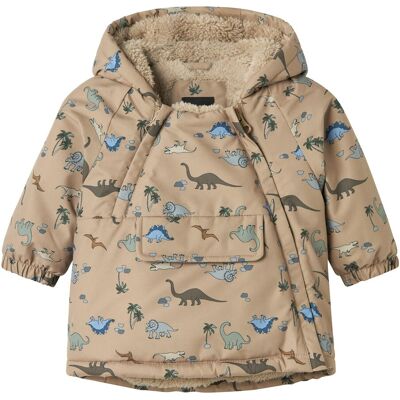 name it Winterjacke mit Kapuze Plüschfutter Dinos - beige mehrfarbig - Junge - Size: 68 name it Winterjacke mit Kapuze Plüschfutter Dinos - beige mehrfarbig - Junge - Size: 68