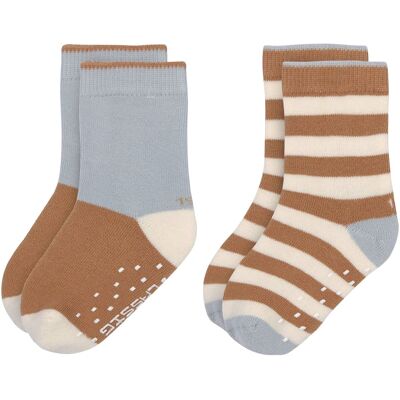 Lässig 2er-Pack ABS-Socken - braun hellblau mehrfarbig - Unisex - Size: 19 Lässig 2er-Pack ABS-Socken - braun hellblau mehrfarbig - Unisex - Size: 19