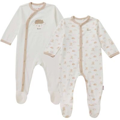 Bornino 2er-Pack Schlafoveralls - natur - Unisex - Size: 62 Bornino 2er-Pack Schlafoveralls - natur - Unisex - Size: 62