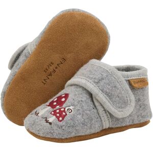 EN FANT Woll-Krabbel- und Hausschuhe mit Klettverschluss Pilze - grau - Unisex - Size: 21 EN FANT Woll-Krabbel- und Hausschuhe mit Klettverschluss Pilze - grau - Unisex - Size: 21
