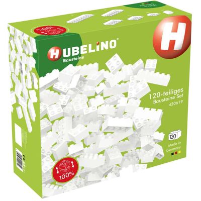 Hubelino Weiße Bausteine 120-teilig - Erweiterung Kugelbahn & Baukasten Hubelino Weiße Bausteine 120-teilig - Erweiterung Kugelbahn & Baukasten
