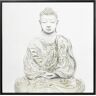 HOMCOM Wandbilder, Leinwand, Canvas Wand Art "Texturiert Buddha Sitzen in Meditation", Wanddekoration für Wohnzimmer, Schlafzimmer, 83 x 83 cm