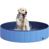 PawHut Hundepool  Großes Schwimmbad für Hunde, Planschbecken aus PVC+Holz, Blau, Ø140xH30 cm, Ideal für den Sommer  Aosom.de