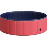 PawHut Hundepool  Planschbecken für Hunde, Schwimmbecken aus PVC+Holz, Rot, Ø100xH30 cm, Sommererfrischung  Aosom.de