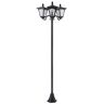 Outsunny Solar Gartenlaterne mit 3 flammig Laterne Solarlaterne Wegleuchte mit LED 120 Lumen IP44 201 Edelstahl Schwarz 51,5 x 47 x 182,5 cm