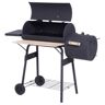 Outsunny® Smoker Grill BBQ Holzkohlengrill Grillwagen mit 2 x Brennkammer Schornstein