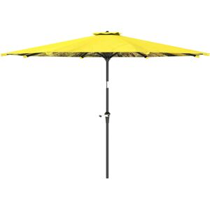 Outsunny Sonnenschirm Ø300 cm, Sonnenschirm mit Handkurbel, Muster,achteckig Balkonschirm Strandschirm windfest stabil Marktschirm Kurbelschirm Sonnenschutz für Strand Balkon Terrasse Garten, Gelb Outsunny Sonnenschirm Ø300 cm, Sonnenschirm mit Handkurbel, Muster,achteckig Balkonschirm Strandschirm windfest stabil Marktschirm Kurbelschirm Sonnenschutz für Strand Balkon Terrasse Garten, Gelb