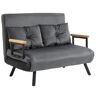 HOMCOM Schlafsofa mit Bettkasten Couch mit Schlaffunktion Schlafcouch mit Samtoptik Rückenkissen Dunkelgrau 102 x 73 x 81 cm