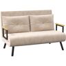 HOMCOM Schlafsofa, Relaxsessel mit Bettfunktion, Klappsofa mit Samtoptik, Rückenkissen, Polstersofa mit Verstellbarer Rückenlehne, Beige, 102 x 73 x 81 cm