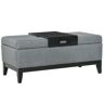 HOMCOM Sitzbank mit Stauraum  Polsterhocker, belastbar bis 120 kg, abnehmbares Tablett, Polyester, Schaumstoff, Beige  Aosom.de