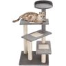 PawHut Kletterbaum Katzenbaum Spielbaum Katzenkratzbaum Treppe 5 Schichte Beige Grau 48 x 48 x 99,5 cm (LxBxH)