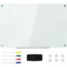 Vinsetto Whiteboard Magnettafel  mit 4 Stifte, 6 Magnete, 1 Schwamm, Ablage, Staffelei Glastafel, Wandmontage, 90x60cm  Aosom.de