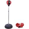 HOMCOM Punchingball Set Standbox Training Set 125/131/138/145cm höhenverstellbar mit 1 paar Handschuhe 1 Pump Geeignet für Profis und Anfänger