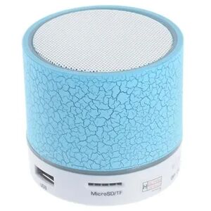 MTP Products Mini Bluetooth Lautsprecher mit Mikrofon & LED-Licht A9 - Cracked Blau